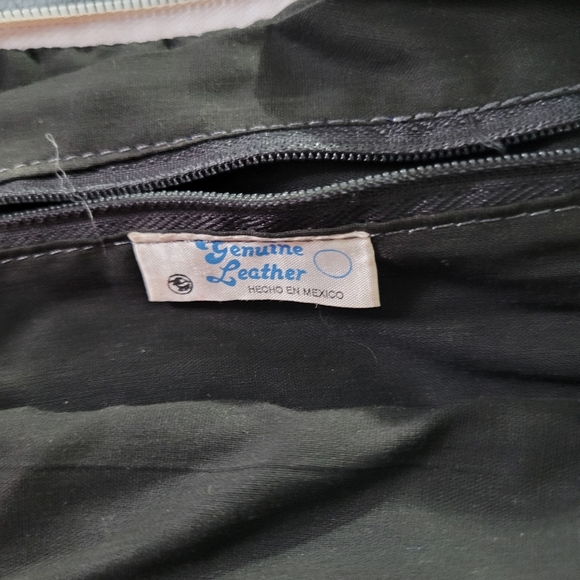 Vintage Leather Patchwork Shoulder Bag Purse Mexico - Picture 6 of 13